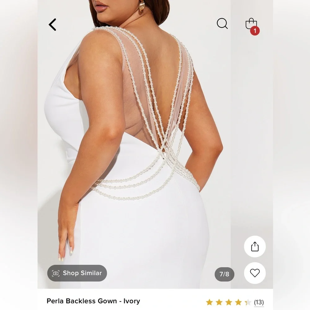 Fashion Nova Wedding backless dress - Picture 3 of 5